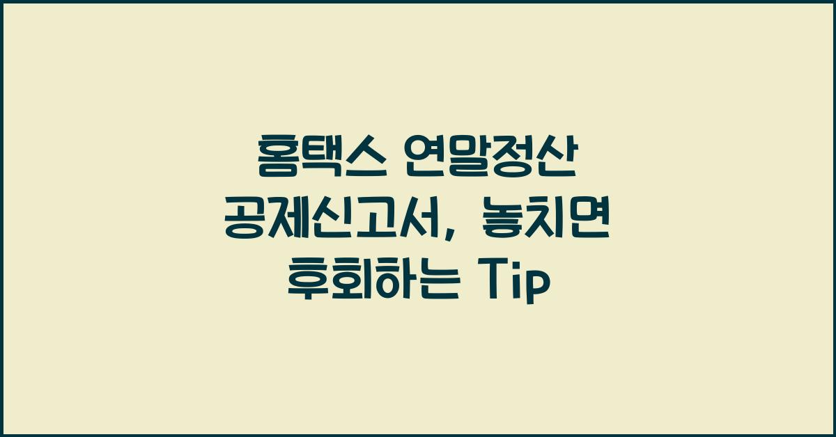 홈택스 연말정산 공제신고서