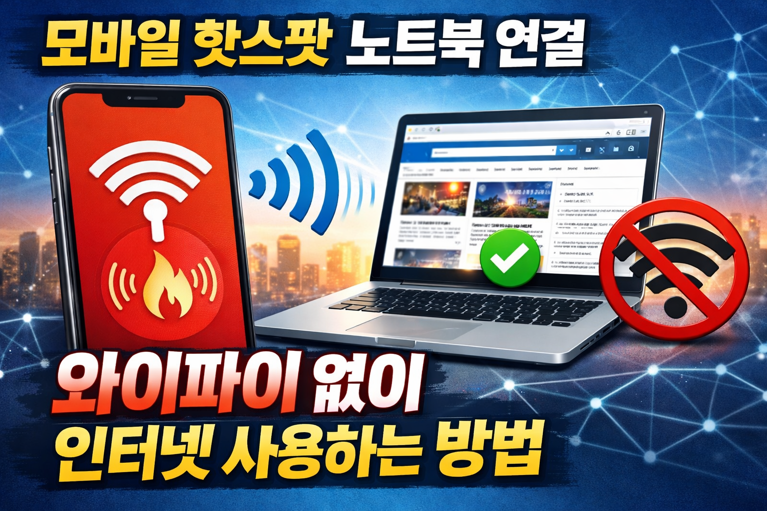 모바일 핫스팟 노트북 연결