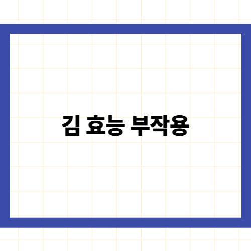 김 효능 부작용