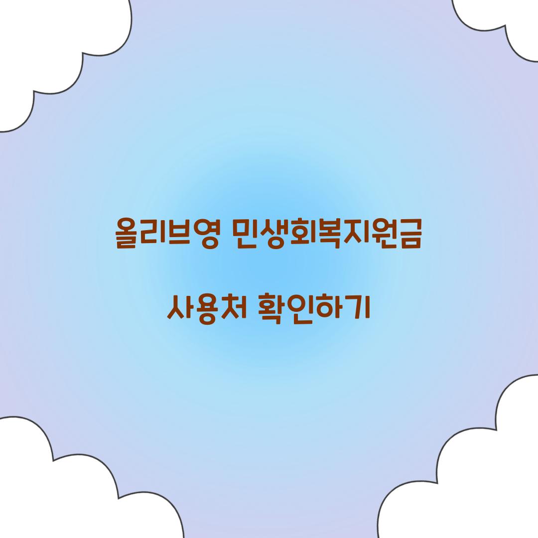 올리브영 민생회복지원금