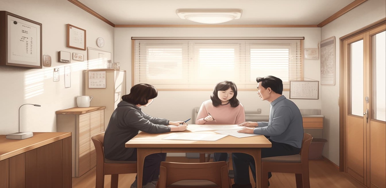 부부가 함께 주거급여 관련 상담을 받는 모습