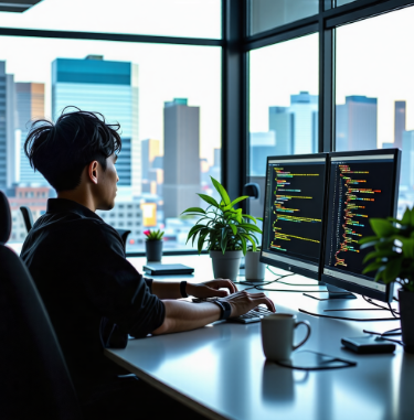 IT 개발자가 AI 활용해 코딩하는 모습