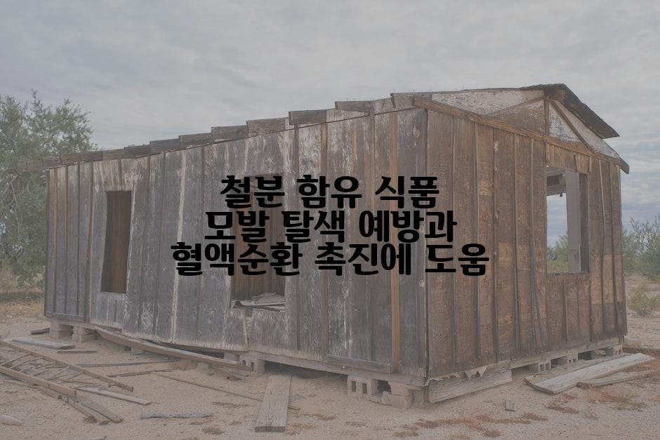 철분 함유 식품 모발 탈색 예방과 혈액순환 촉진에 도움