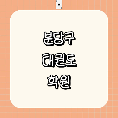 성남 분당구 태권도장