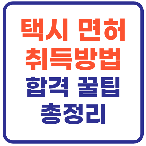 택시 면허증 취득방법(+합격 꿀팁)