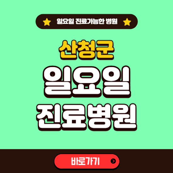 산청군 일요일 진료 가능한 병원 ❘ 주말 문여는 곳 총정리 (소아과, 내과, 안과, 치과, 피부과, 정형외과, 산부인과)