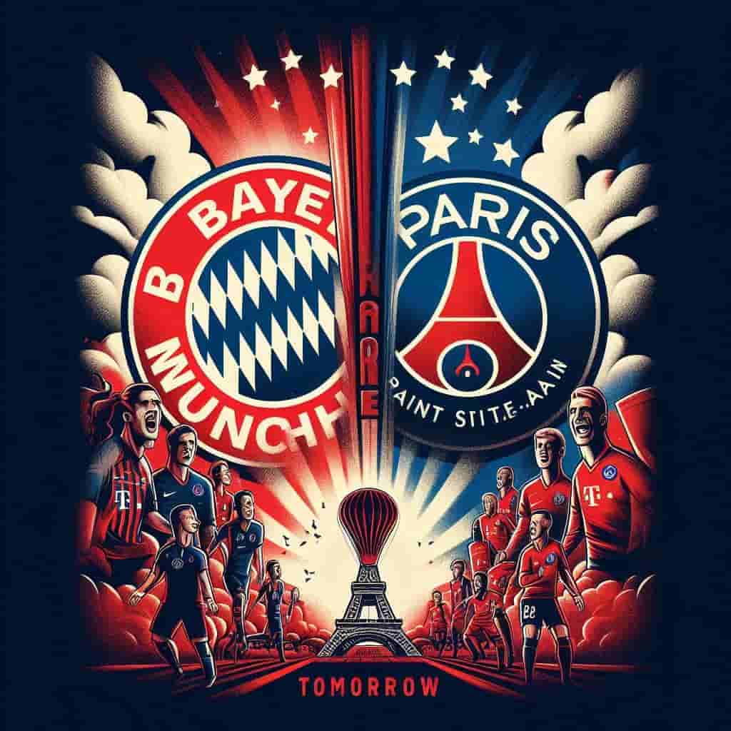 파리생제르망과 뮌헨 챔피언스리그 포스터