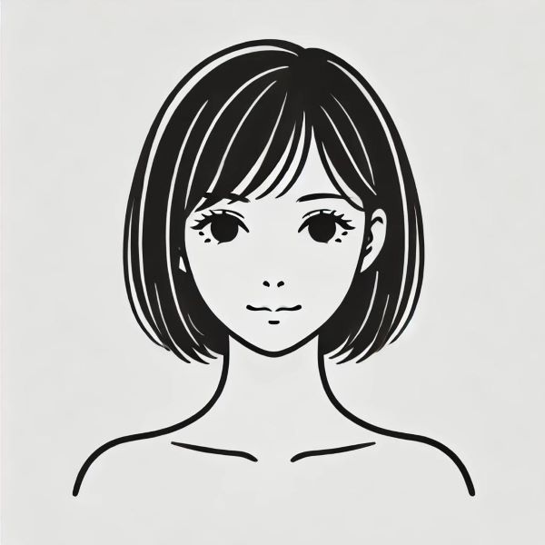 작은 얼굴형: 클래식 턱선 단발