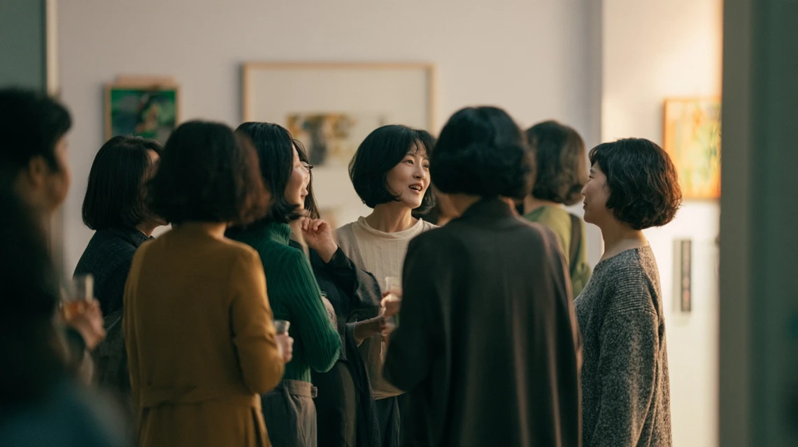 동호회 활동 중 자연스럽게 정보를 주고받으며 편안해진 분위기의 사람들