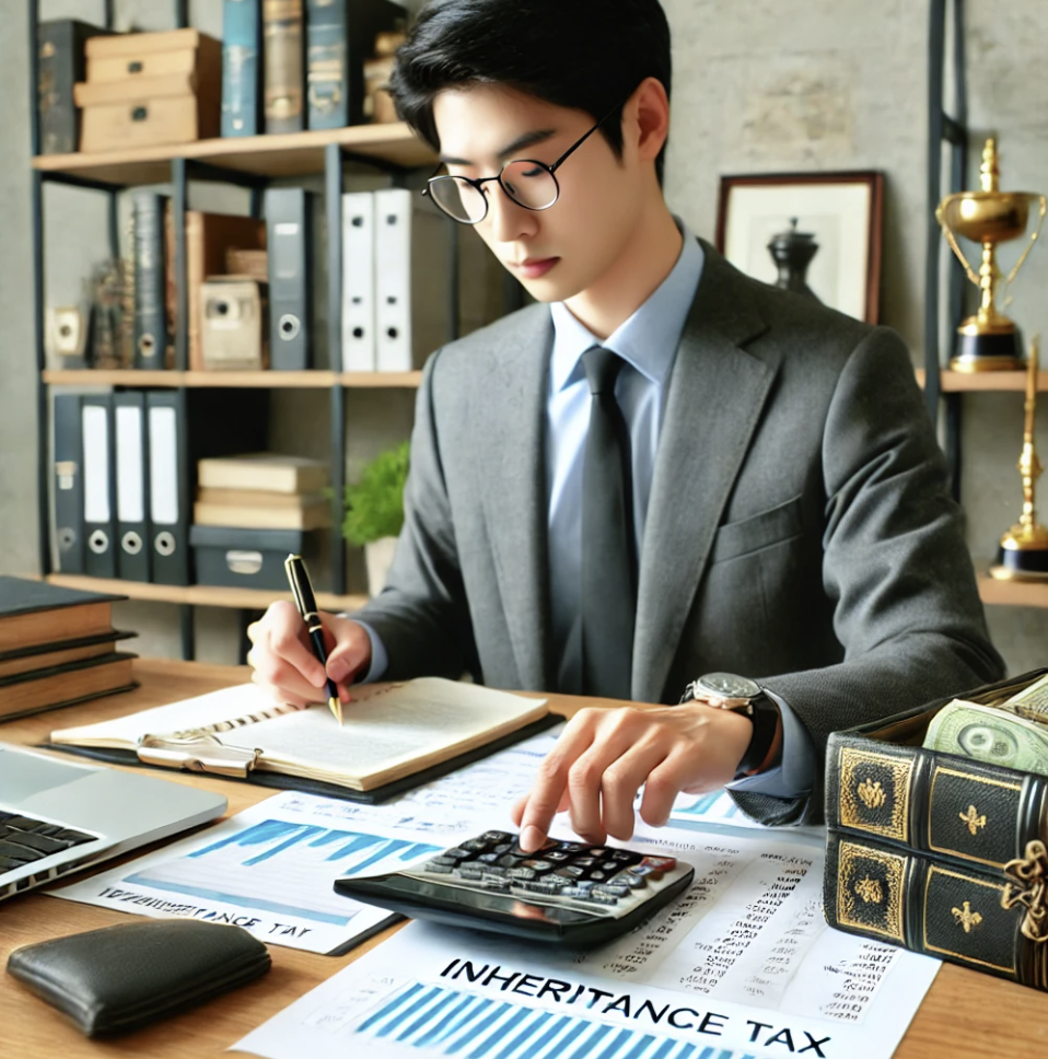 상속세를 계산하고 있는 재무 상담사