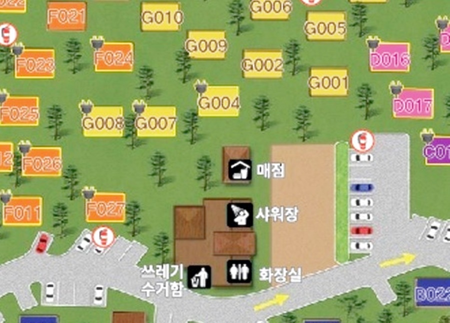 시설물들이 밀집 되어있는 건물근처