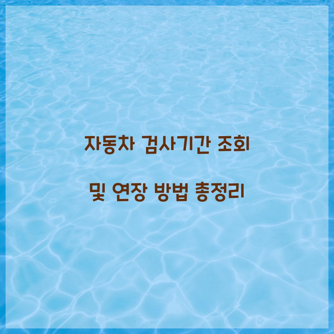 자동차 검사기간 조회