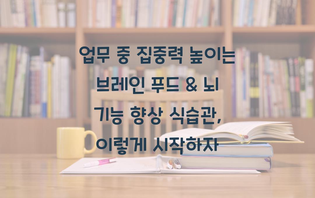 업무 중 집중력 높이는 브레인 푸드 & 뇌 기능 향상 식습관