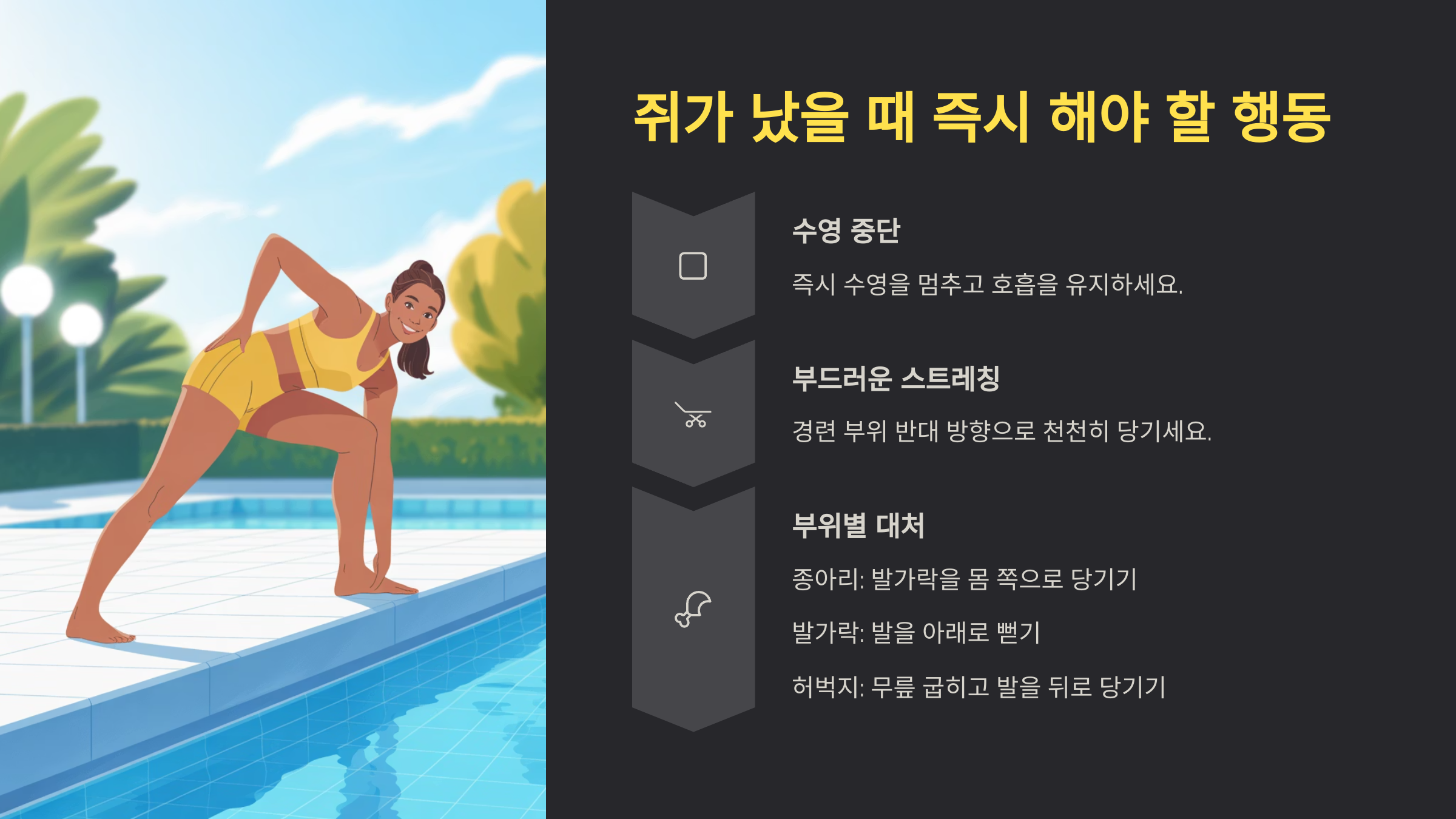 쥐가 났을 때 즉시 해야 할 행동