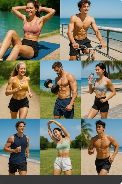 여름에 몸매관리 하는 사람들