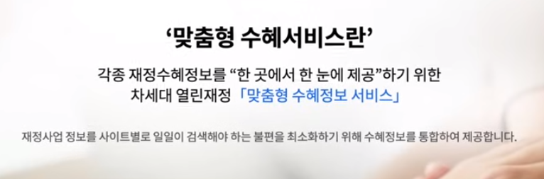 맞춤형 수혜서비스