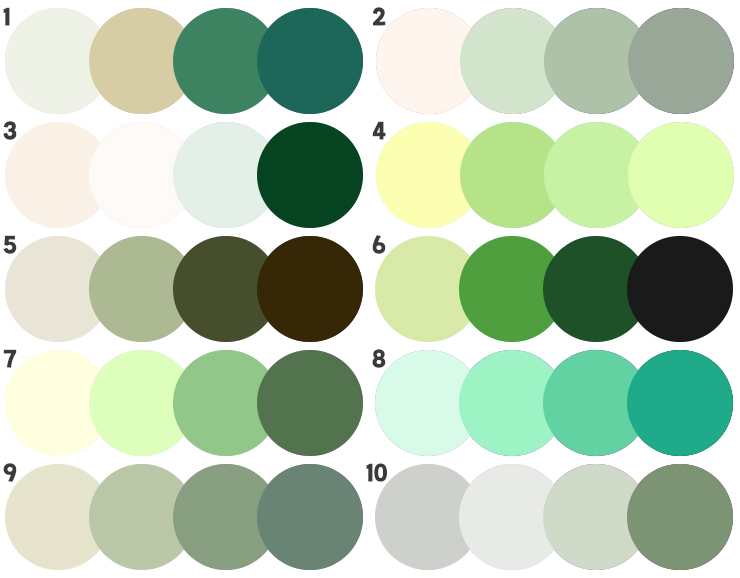 그린 초록색 계열 어울리는 색 조합