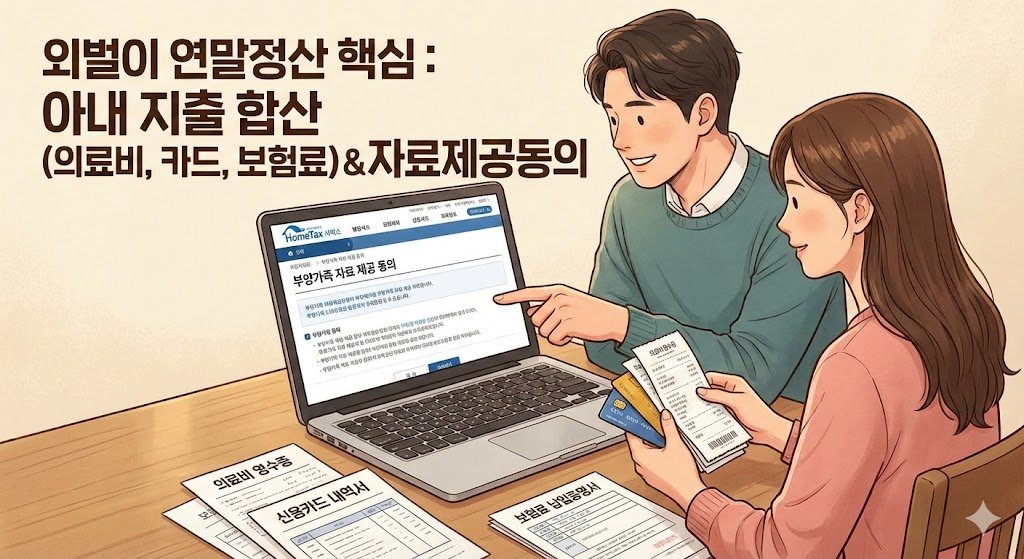 외벌이 연말정산 핵심 아내 지출 합산과 자료제공동의 안내