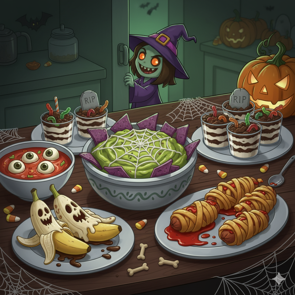 바깥에서 할로윈음식 5분만에 맛보는 소름돋는 레시피