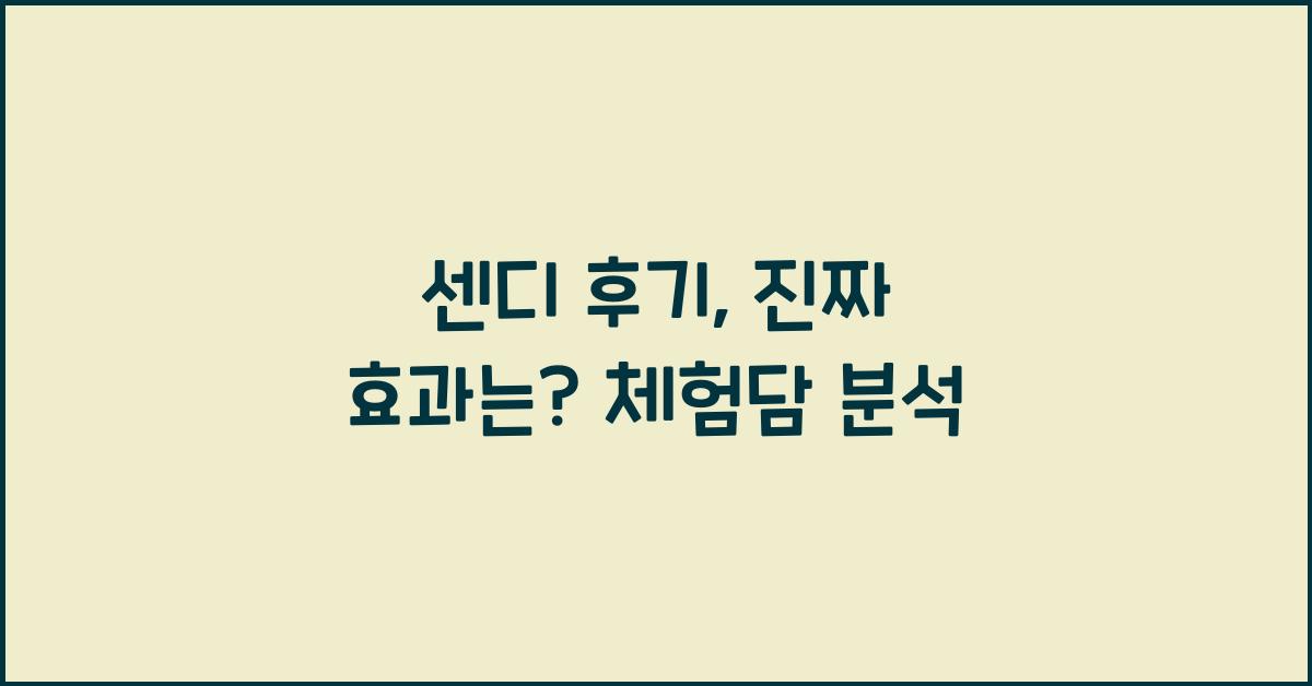 센디 후기