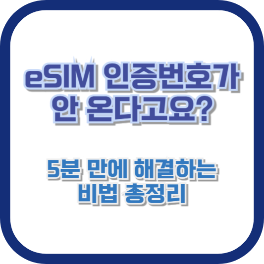 eSIM 인증번호가 안 온다고요? 5분 만에 해결하는 비법 총정리