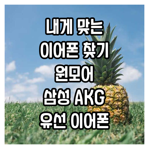 내게 맞는 이어폰 찾기 원모어 삼성 ..