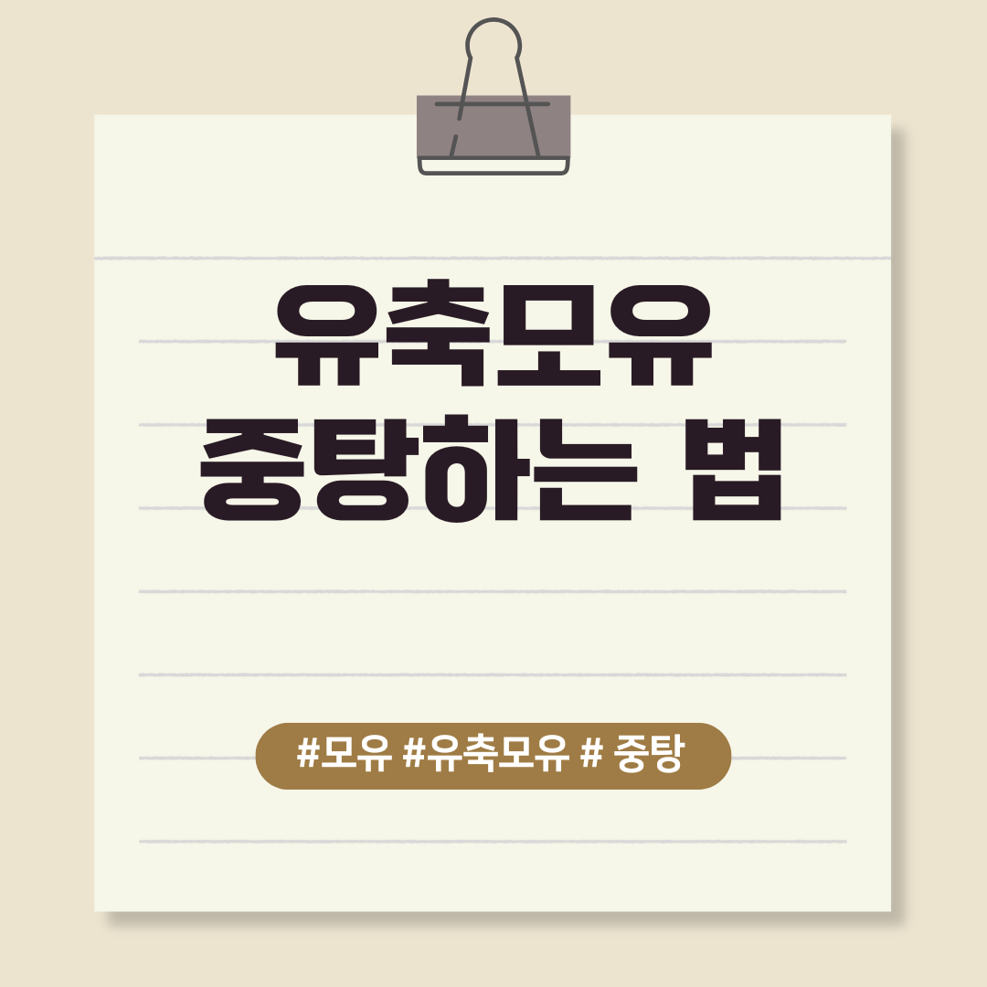 모유수유 시 유축모유 중탕하는 법