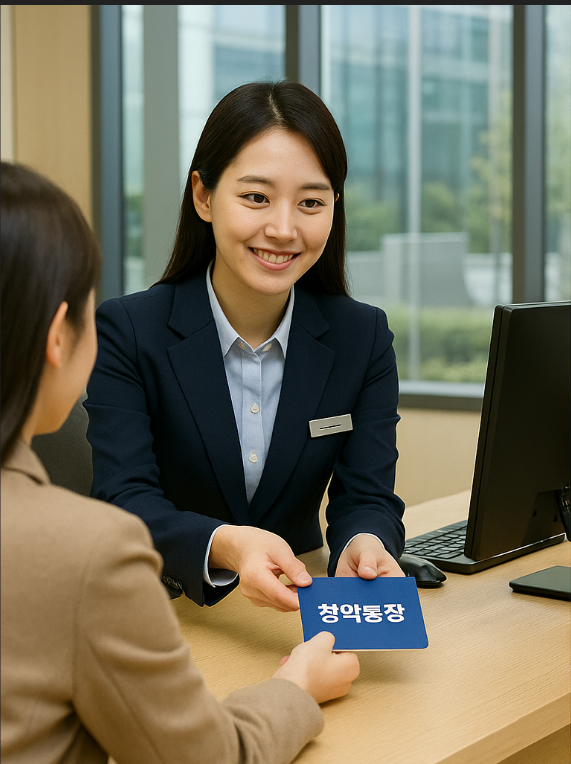 청약통장을 가입 중인 고객의 모습