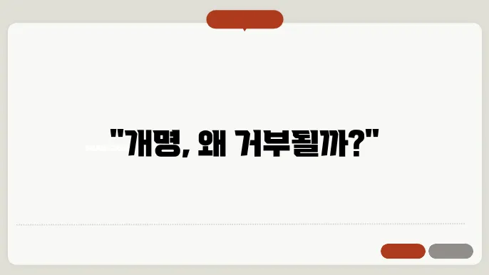 개명 신청 기각 예시