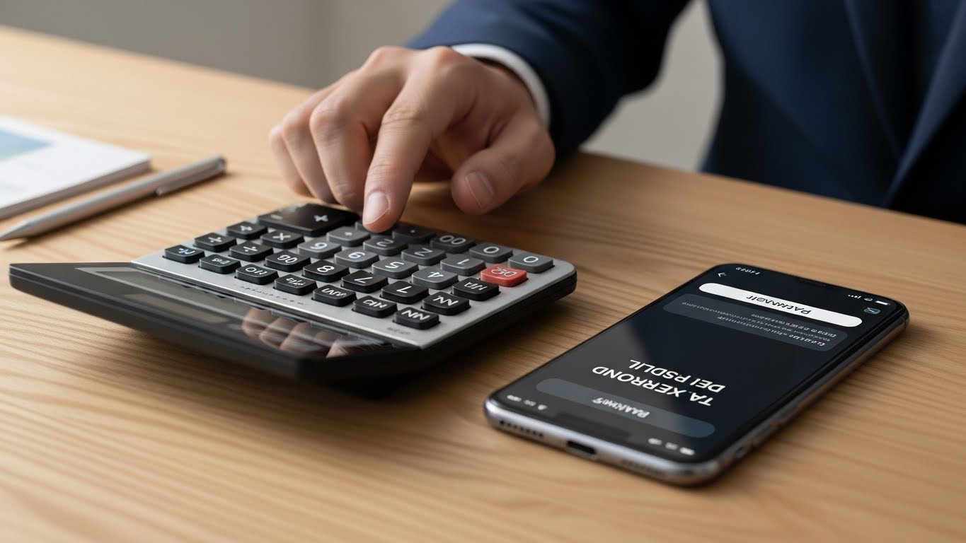 조정된 과세표준에 따른 예상 환급액을 계산하며 자산 관리를 실천하는 모습