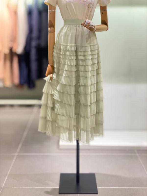 잇미샤 플리츠 티어드 샤 스커트 ITN3WSK701