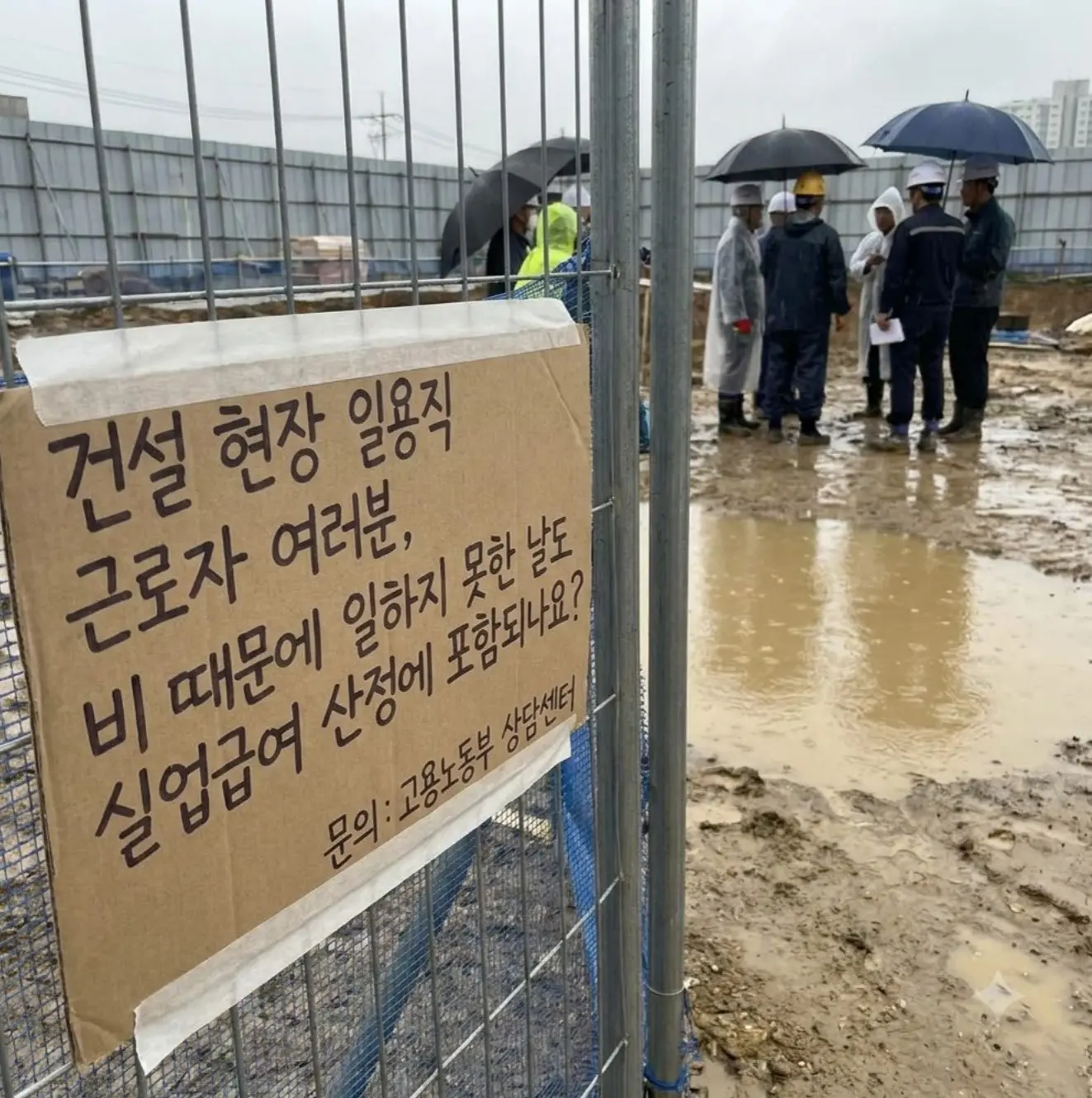건설현장 일용직 비가 와서 일 못한 날 실업급여 산정
