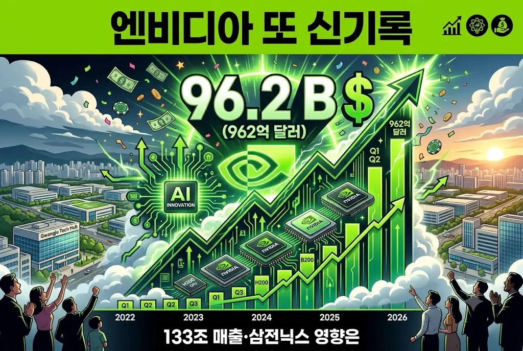 엔비디아 962억 달러 달성 이미지