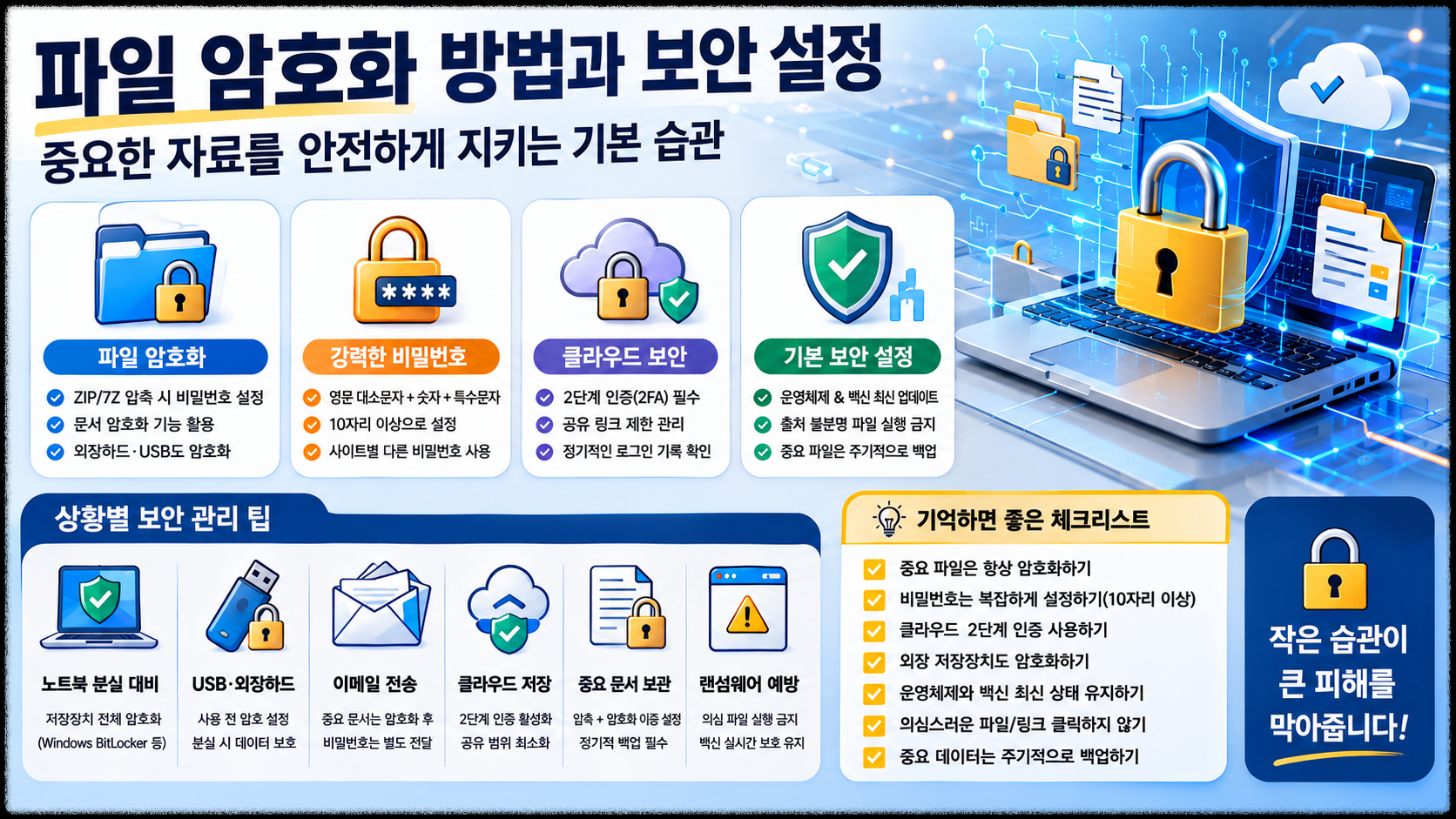 파일 암호화 방법과 보안 설정, 중요한 자료를 안전하게 지키는 기본 습관