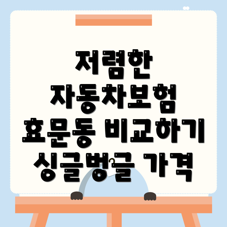 효문동 자동차보험 비교견적