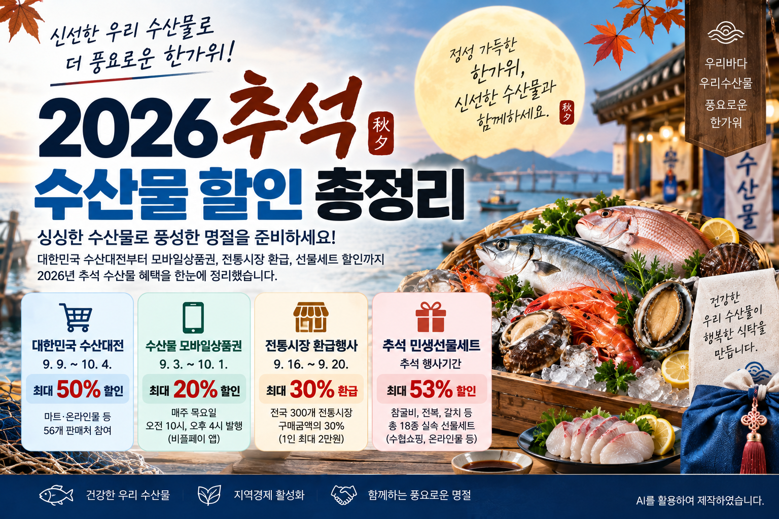 2026 추석 수산물 할인 수산대전 모바일상품권 온누리상품권 환급 혜택