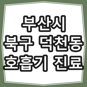 부산시 북구 덕천동 호흡기 내과 동네 병원