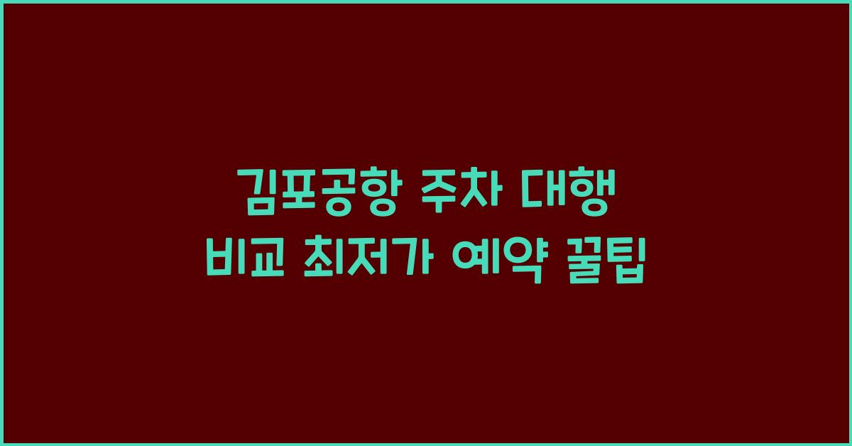 김포공항 주차 대행 비교