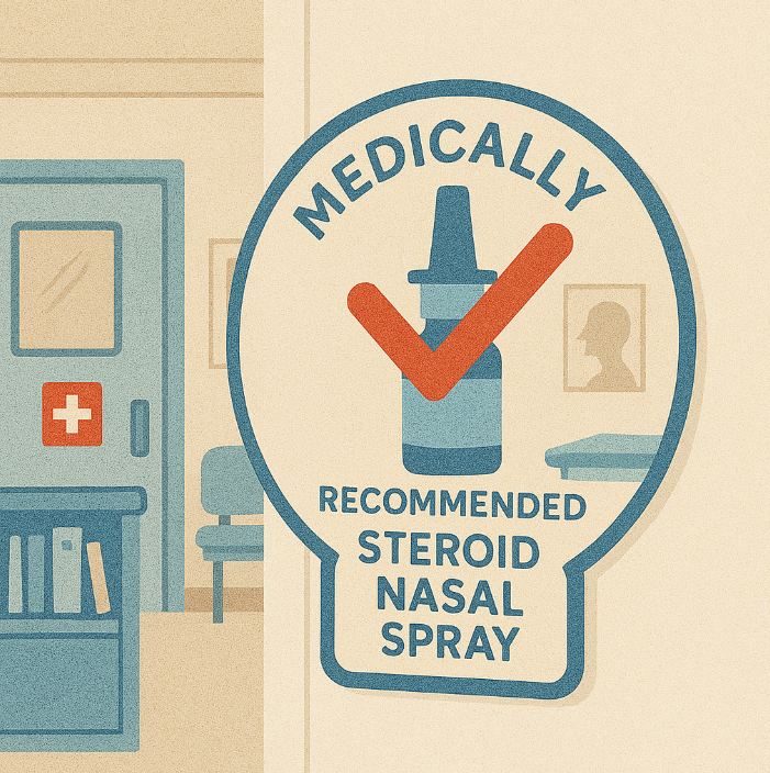 의사가 권장하는 스테로이드 비강 분무기 &ndash; 알레르기 비염 치료용 스프레이 일러스트