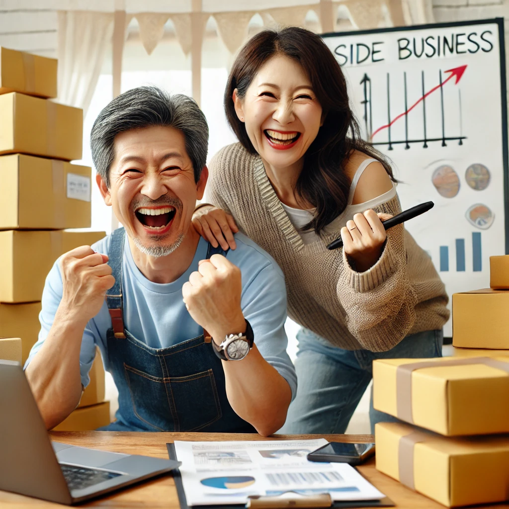 활기찬 중년 부부의 부업 도전 관련 이미지