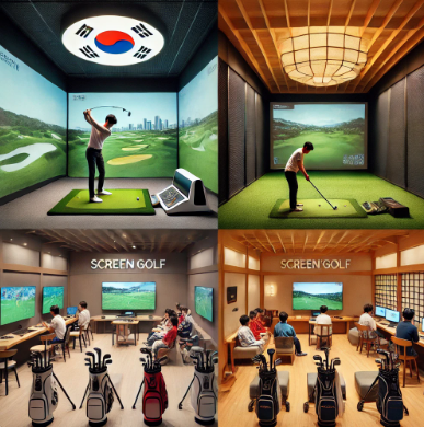 한국 일본 스크린골프 비교사진