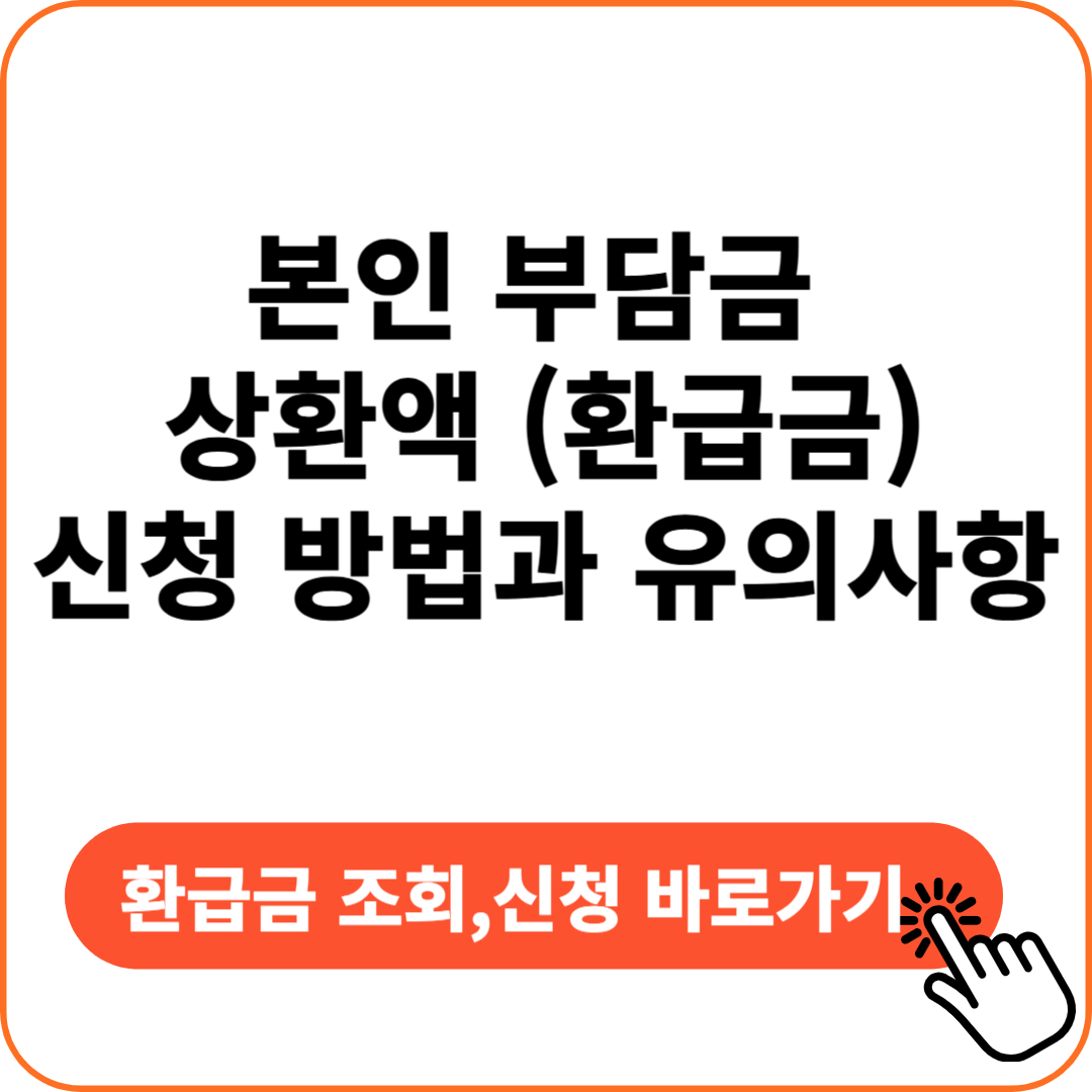 본인부담금 상환액(환급금), 신청 방법과 유의사항