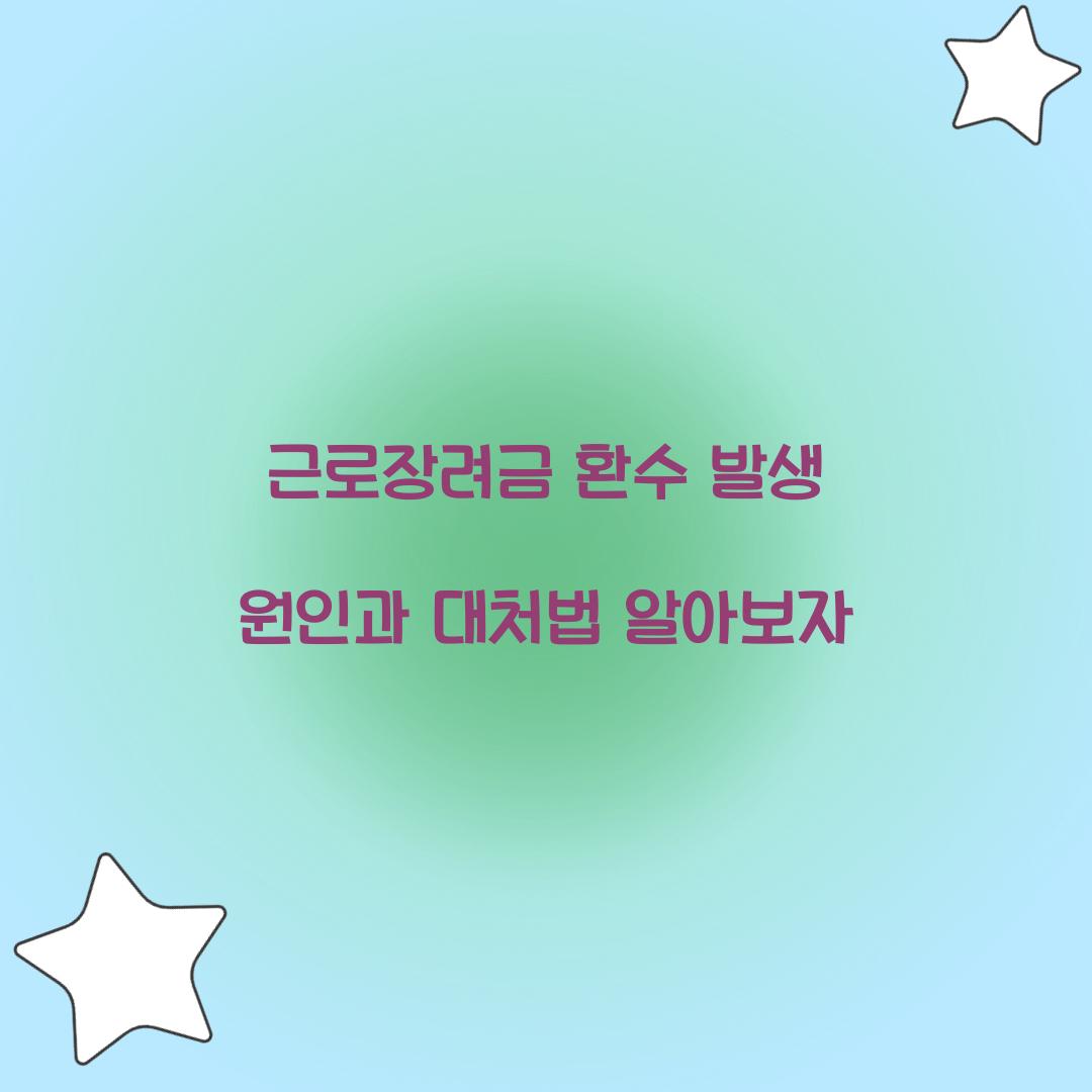 근로장려금 환수 발생