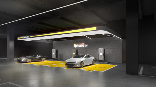 전기차 충전 서비스 '스파로스 EV'가 설치된 전기차 충전소.