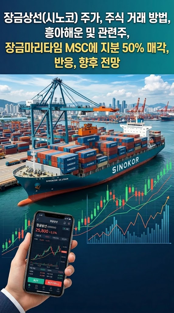 장금상선(시노코) 주가, 주식 거래 방법, 흥아해운 및 관련주, 장금마리타임 MSC에 지분 50% 매각, 반응, 향후 전망