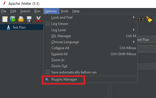 플러그인 생긴 옵션 화면