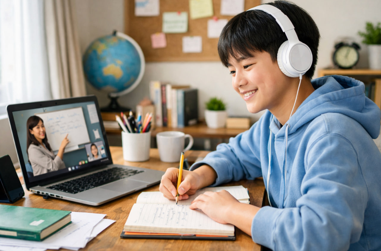 온라인 공부를 하는 모습 관련 이미지
