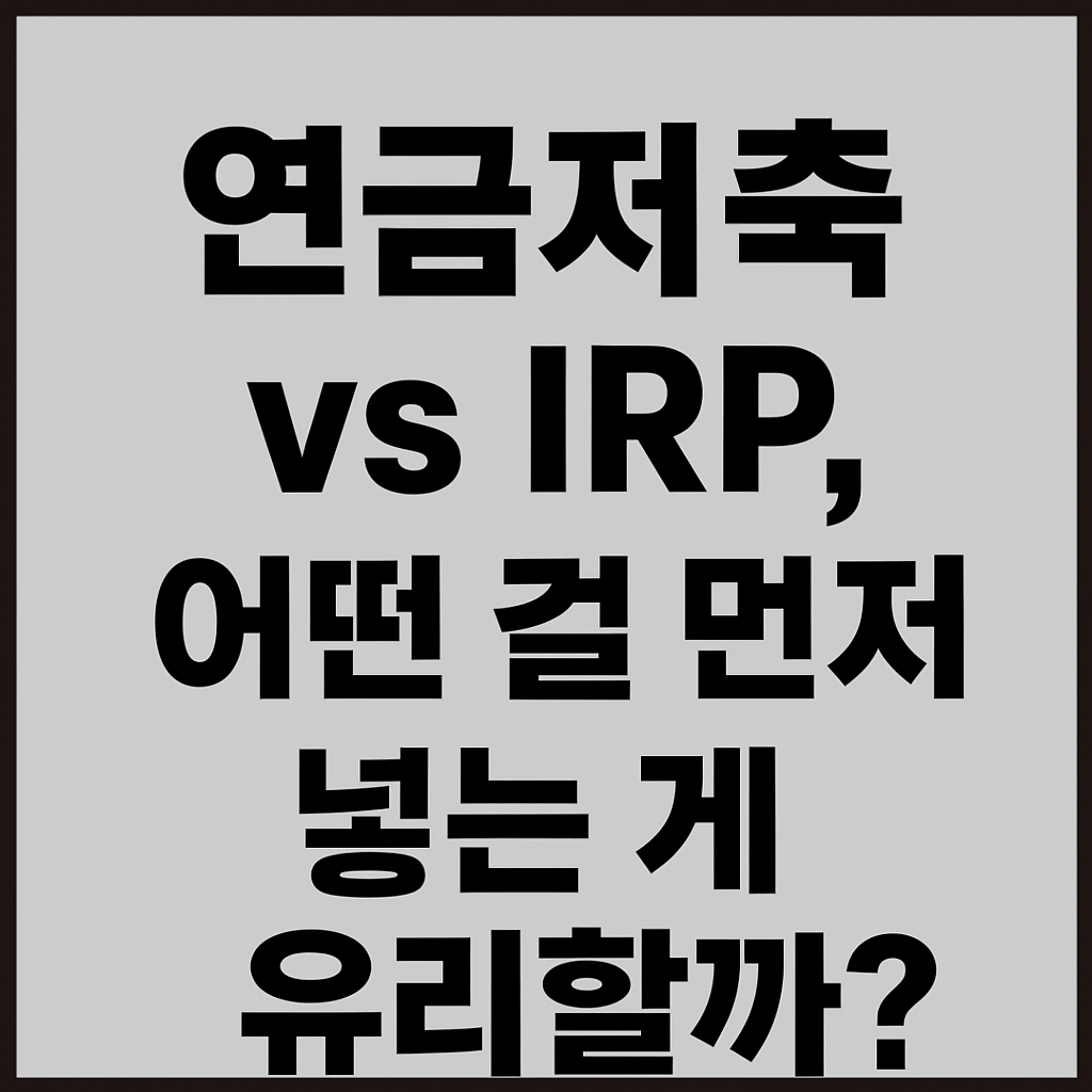 “연금저축 vs IRP, 어떤 걸 먼저 넣는 게 유리할까?”
