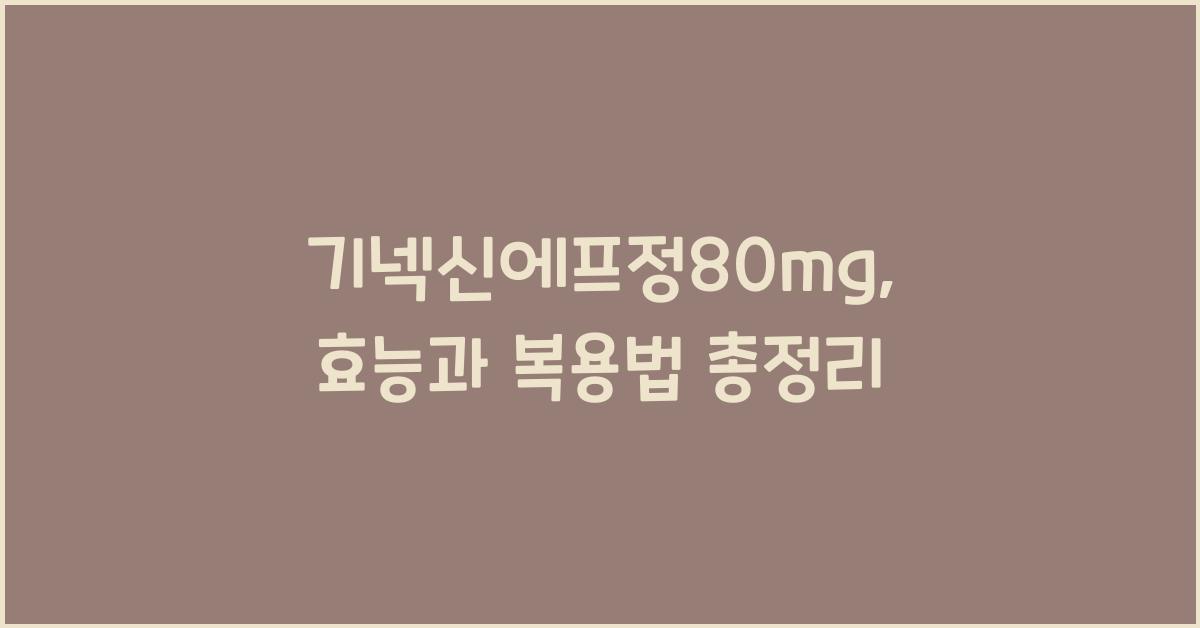 기넥신에프정80MG