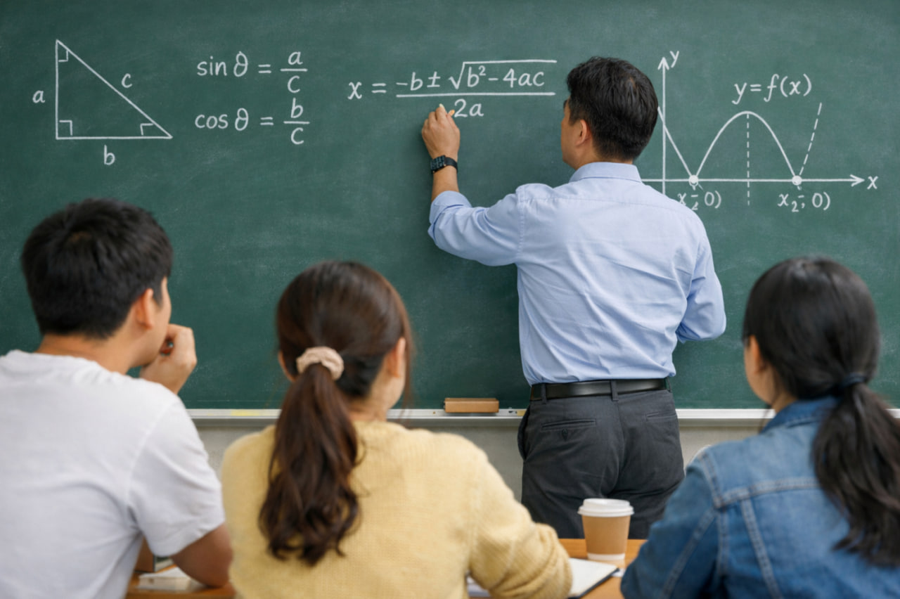 수학 공부하는 모습 이미지
